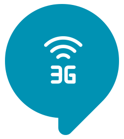 Solvis – Ícone Vantagens – COMUNICAÇÃO 3G/WIFI Balão de fala com o símbolo wifi e escrito 3G
