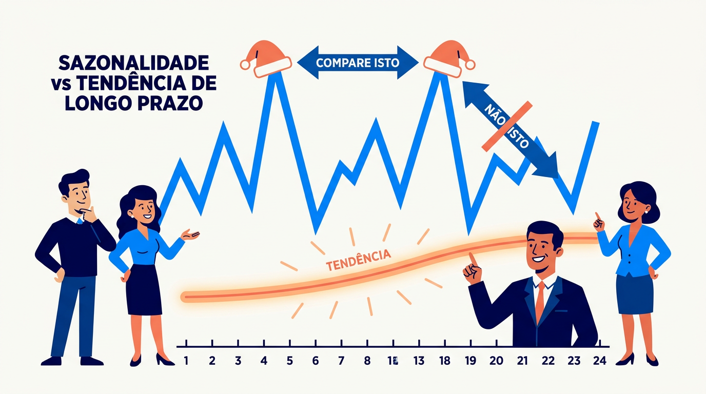 Sazonalidade e séries temporais: compare dezembro com dezembro