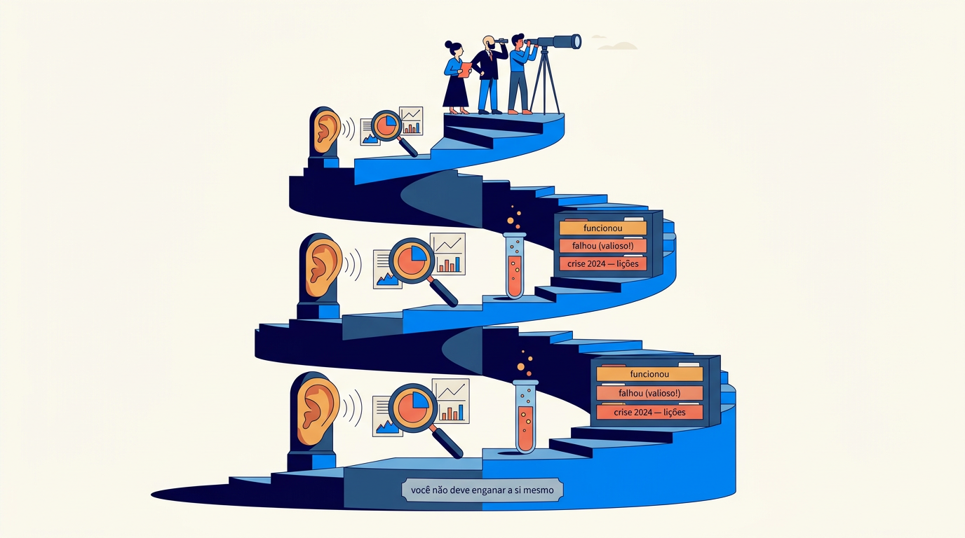 Ilustração sobre empresa que aprende